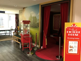 Cinema at Castle Brook care home in Kenilworth