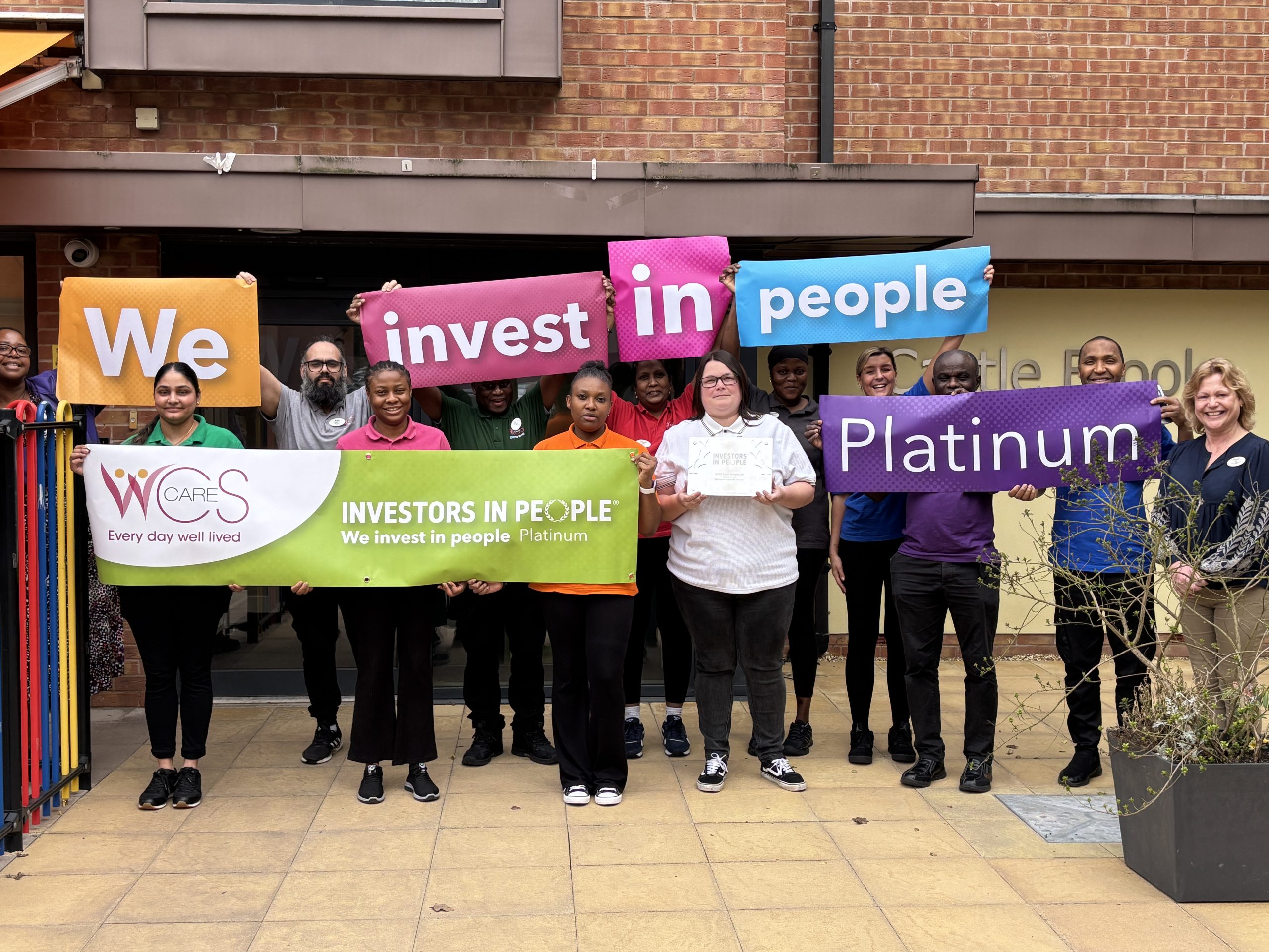 Castle Brook celebrating WCS's Investors in People Platinum award