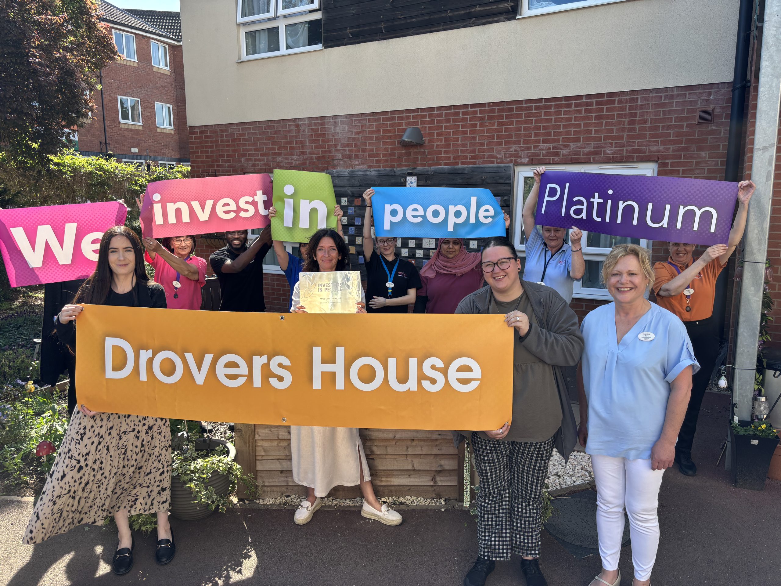 Drovers House celebrating WCS's Investors in People Platinum award