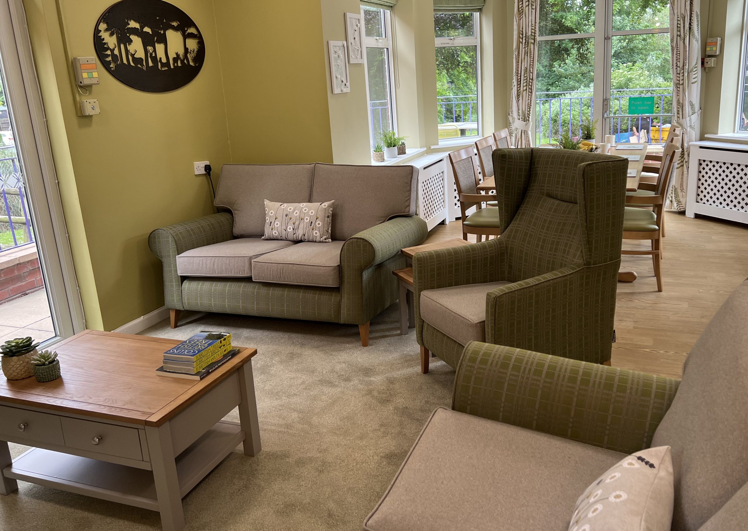 Country lifestyle lounge with dining area at Attleborough Grange