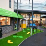 The mini mart and plaza at Woodside Care Village
