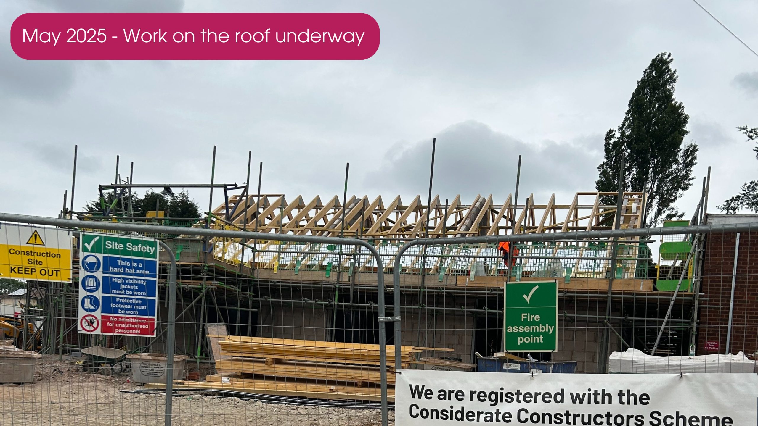 May 2025- Work on the roof underway at Fairfield